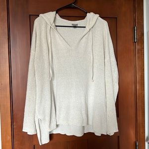 Aerie White Plush Hoodie Sweater, size Large.